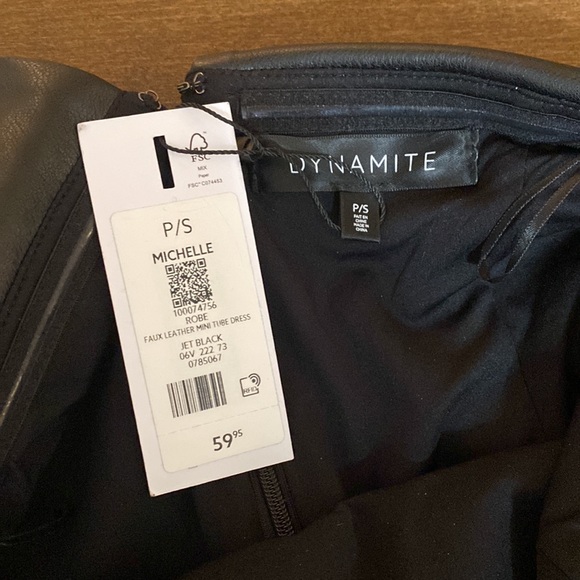 Black Dynamite Michelle Faux Leather Mini Dress - Picture 7 of 7